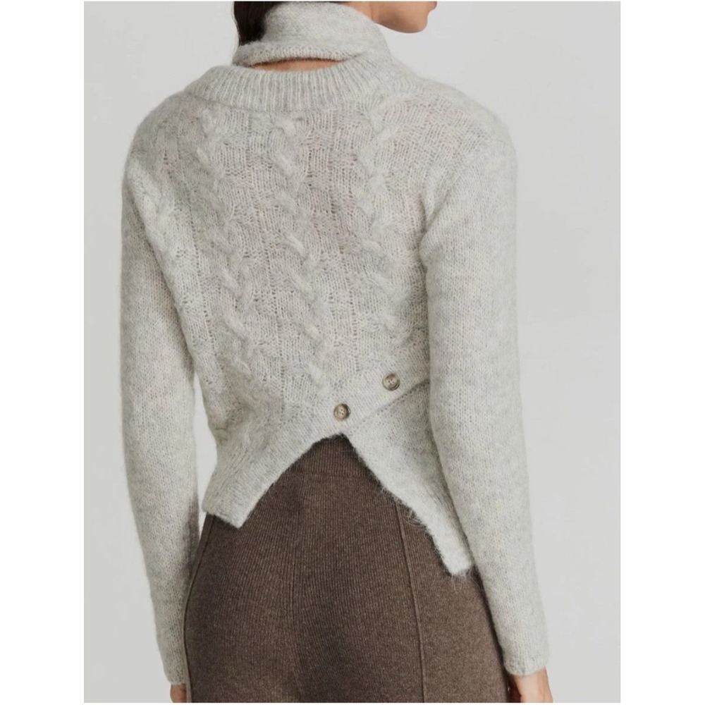 Andersson Bell "Greta" Scarf Neck Knit Top – NWT (Grey/Ragdoll) Size Medium - Picture 2 of 8